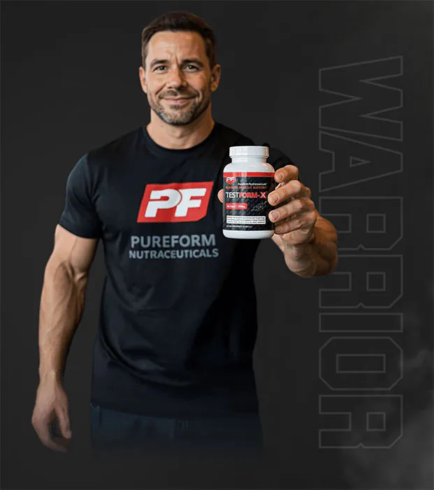 man holding testform-x